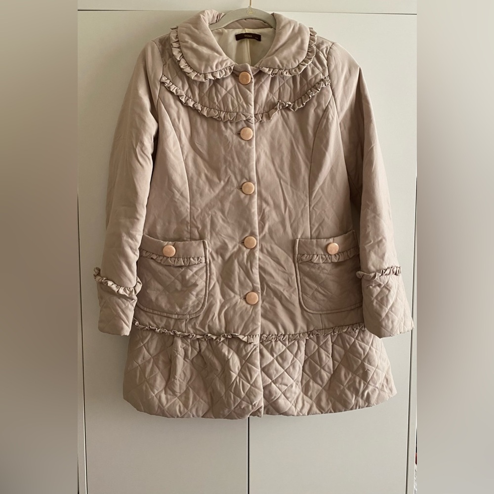 Soma ruffle and bows puffer coat